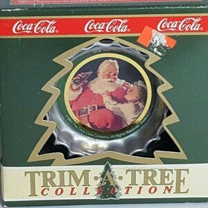 NEW Vintage Coca-Cola Bottle Cap Ornaments Santa circa 1938 Set of 5 Trim a Tree